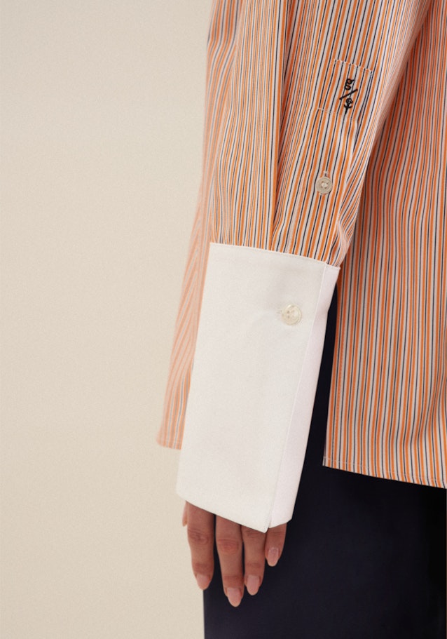 Shirt Blouse Stripes in Orange |  Seidensticker Onlineshop