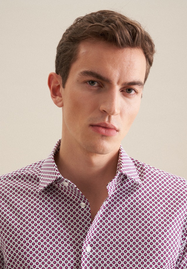 Slim Performance-Hemd Druck in Rosa/Pink |  Seidensticker Onlineshop