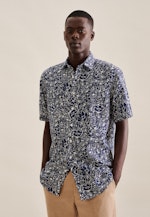 Regular Business shirt Floral in Dark Blue |  Seidensticker Onlineshop