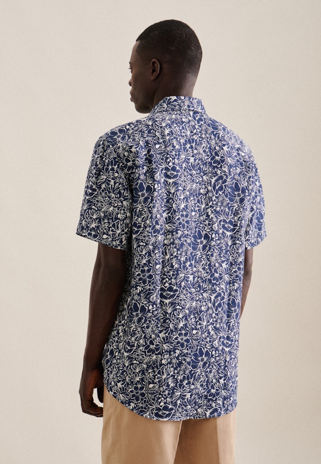 Regular Business shirt Floral in Dark Blue |  Seidensticker Onlineshop