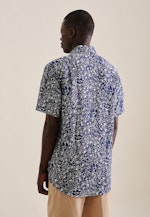 Regular Business shirt Floral in Dark Blue |  Seidensticker Onlineshop
