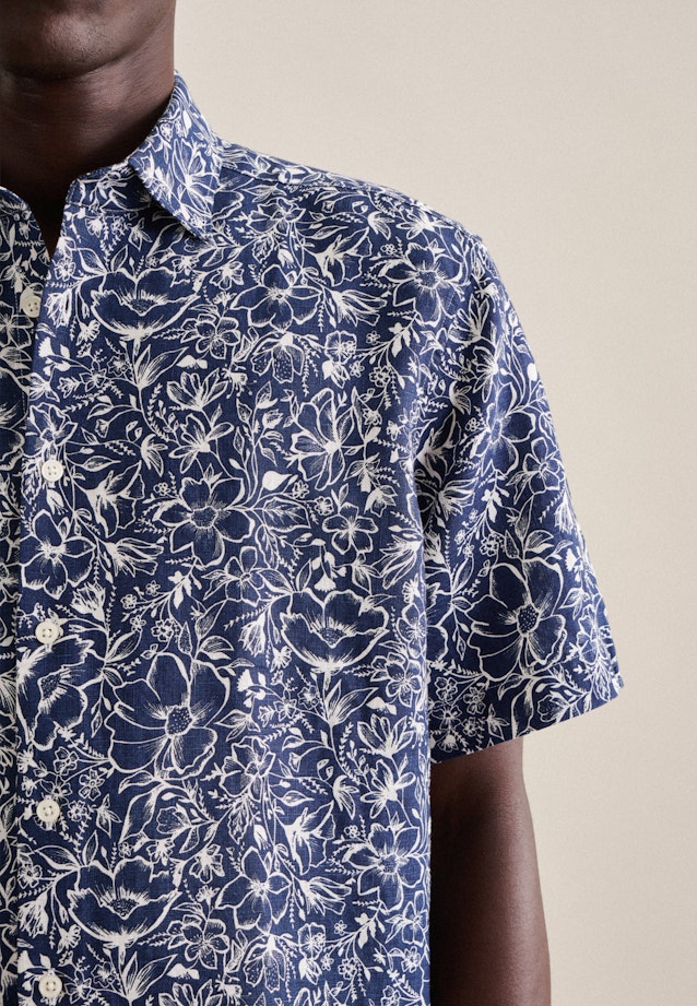 Regular Business shirt Floral in Dark Blue |  Seidensticker Onlineshop