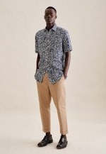 Regular Business shirt Floral in Dark Blue |  Seidensticker Onlineshop