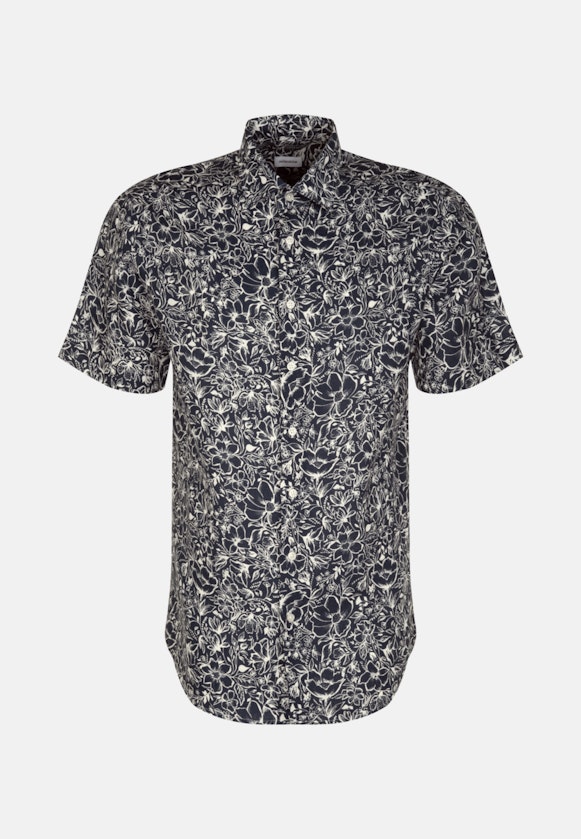 Regular Business shirt Floral in Dark Blue |  Seidensticker Onlineshop