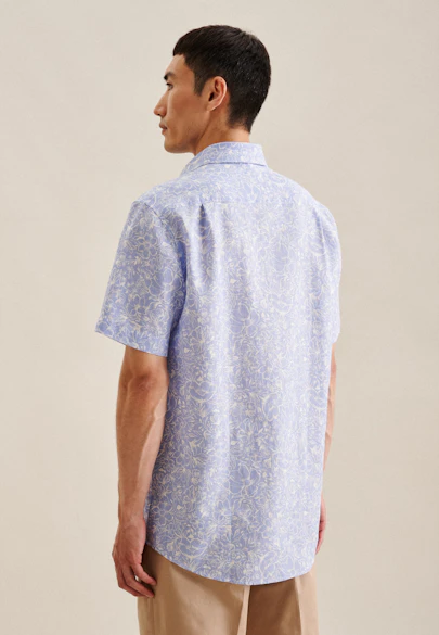 Regular Chemise d'affaires Floral in Bleu Clair |  Seidensticker Onlineshop