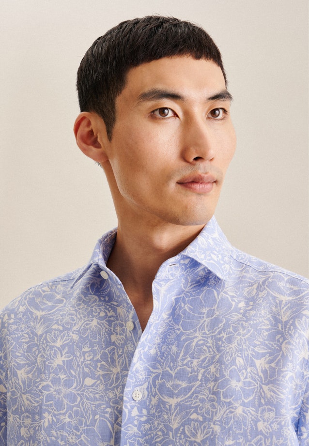Regular Chemise d'affaires Floral in Bleu Clair |  Seidensticker Onlineshop