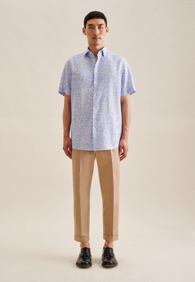 Regular Chemise d'affaires Floral in Bleu Clair |  Seidensticker Onlineshop