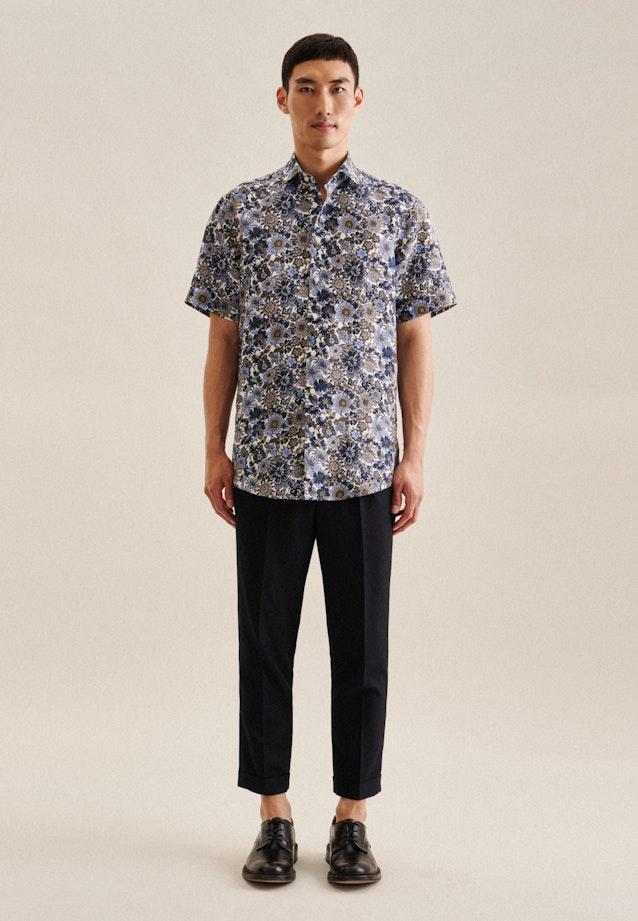 Regular Chemise d'affaires Floral in Bleu Foncé |  Seidensticker Onlineshop