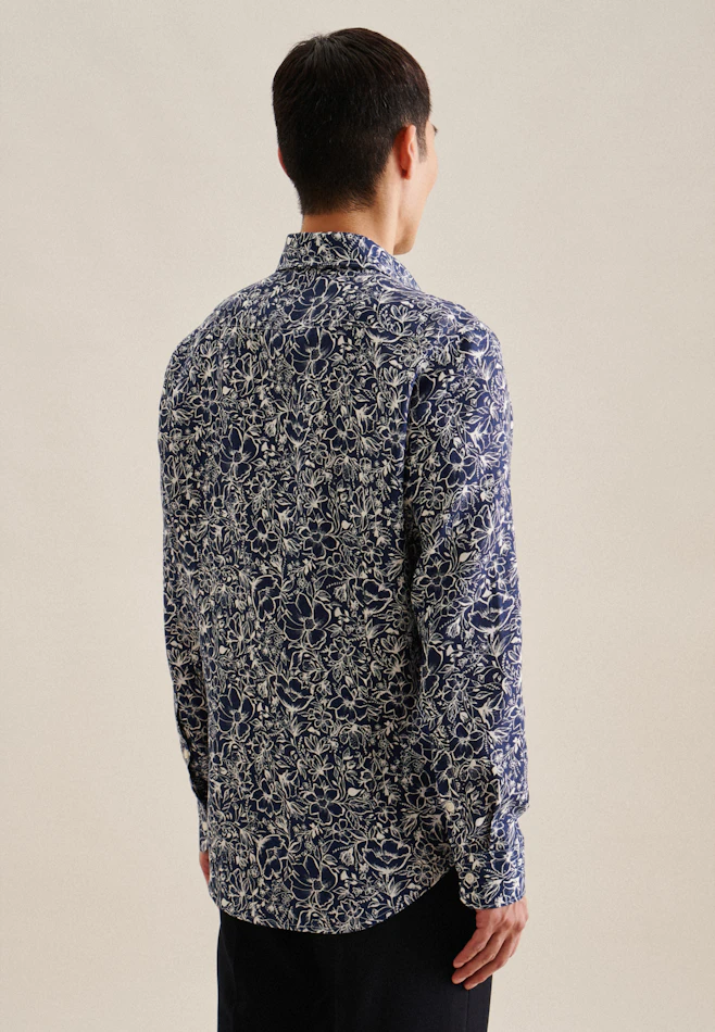 Slim Business Hemd Floral in Dunkelblau | Seidensticker Onlineshop