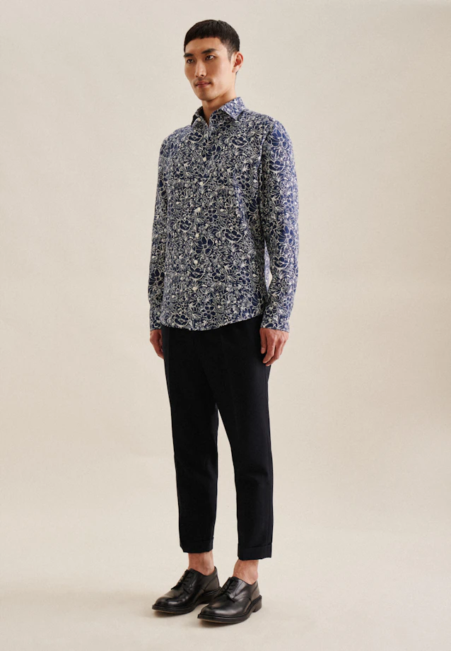Slim Chemise d'affaires Floral in Bleu Foncé |  Seidensticker Onlineshop