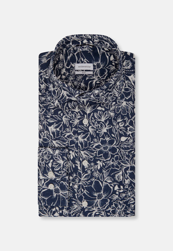 Slim Business Hemd Floral in Dunkelblau | Seidensticker Onlineshop