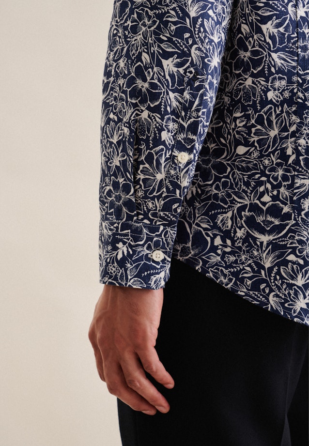 X-Slim Business Hemd Floral in Dunkelblau |  Seidensticker Onlineshop