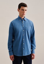 Regular Casual shirt Uni in Medium Blue |  Seidensticker Onlineshop