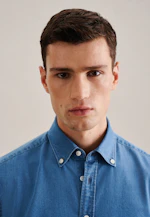 Regular Casual Hemd Uni in Mittelblau |  Seidensticker Onlineshop