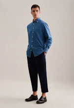 Regular Casual Hemd Uni in Mittelblau |  Seidensticker Onlineshop