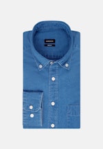 Denim Casual Hemd in Regular mit Button-Down-Kragen in Mittelblau |  Seidensticker Onlineshop