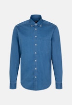 Denim Casual Hemd in Regular mit Button-Down-Kragen in Mittelblau |  Seidensticker Onlineshop