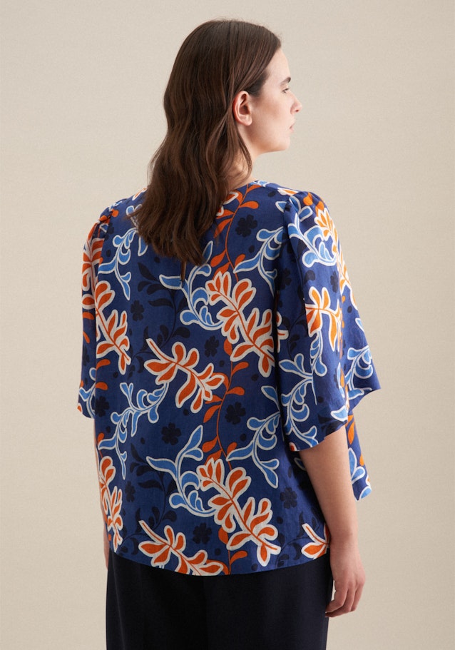 Ronde Hals Shirt in Middelmatig Blauw | Seidensticker Onlineshop
