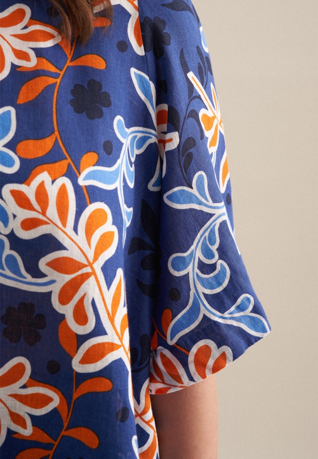 Ronde Hals Shirt in Middelmatig Blauw |  Seidensticker Onlineshop
