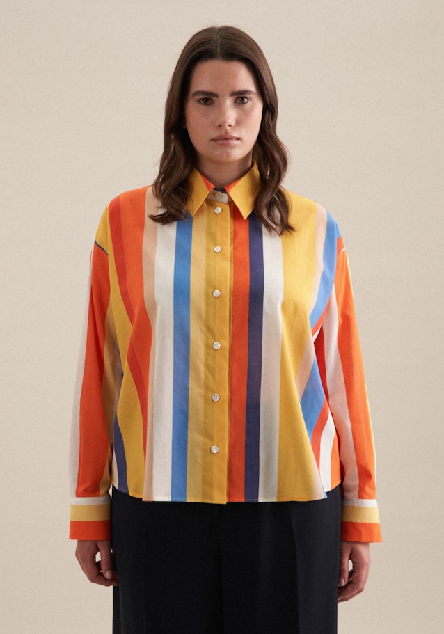 Grande taille Kraag Shirtblouse in Lichtblauw | Seidensticker Onlineshop