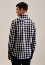 Leinen Casual Hemd in Regular mit Button-Down-Kragen in Dunkelblau |  Seidensticker Onlineshop