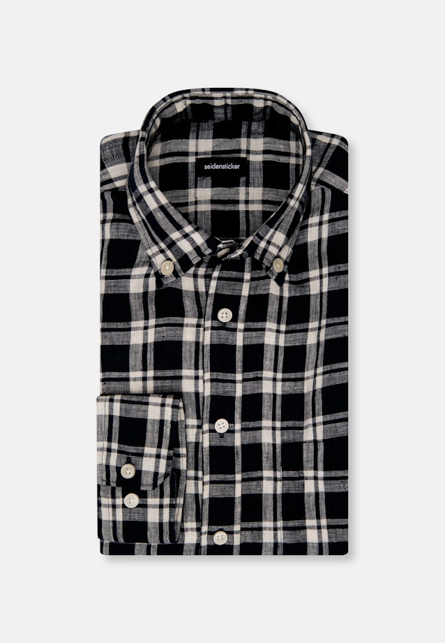 Regular Chemise décontractée carreaux in Bleu Foncé |  Seidensticker Onlineshop