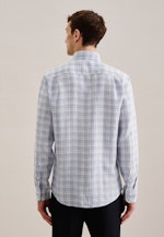 Leinen Casual Hemd in Regular mit Button-Down-Kragen in Hellblau |  Seidensticker Onlineshop