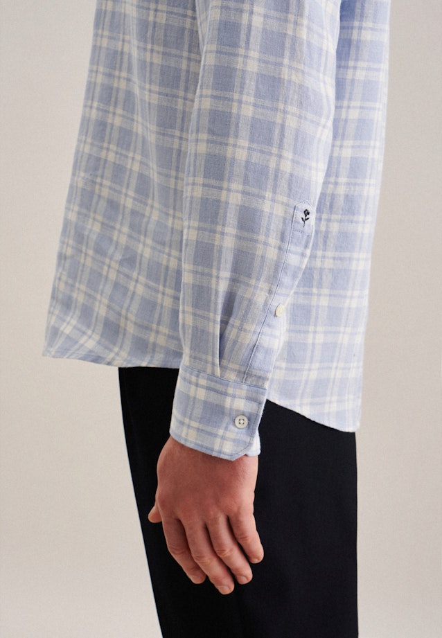 Regular Casual Hemd Karo in Hellblau |  Seidensticker Onlineshop