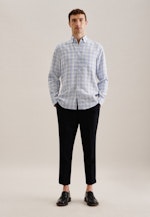 Leinen Casual Hemd in Regular mit Button-Down-Kragen in Hellblau |  Seidensticker Onlineshop