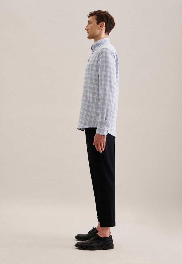 Regular Casual Hemd Karo in Hellblau |  Seidensticker Onlineshop