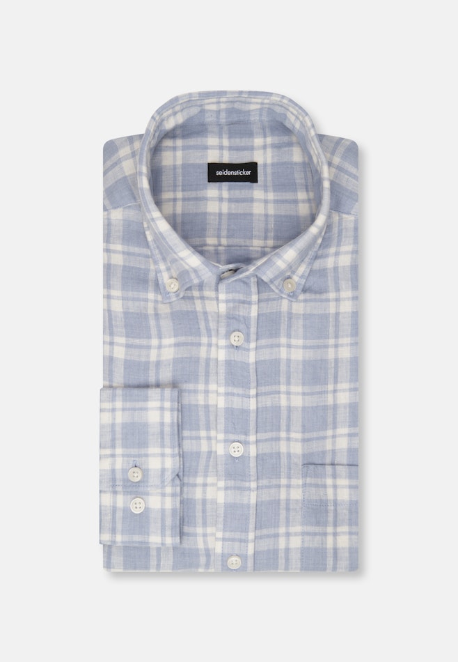 Regular Casual Hemd Karo in Hellblau | Seidensticker Onlineshop