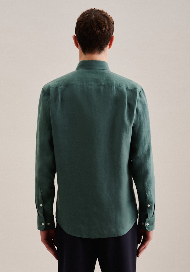 Leinen Casual Hemd in Regular mit Button-Down-Kragen in Grün | Seidensticker Onlineshop
