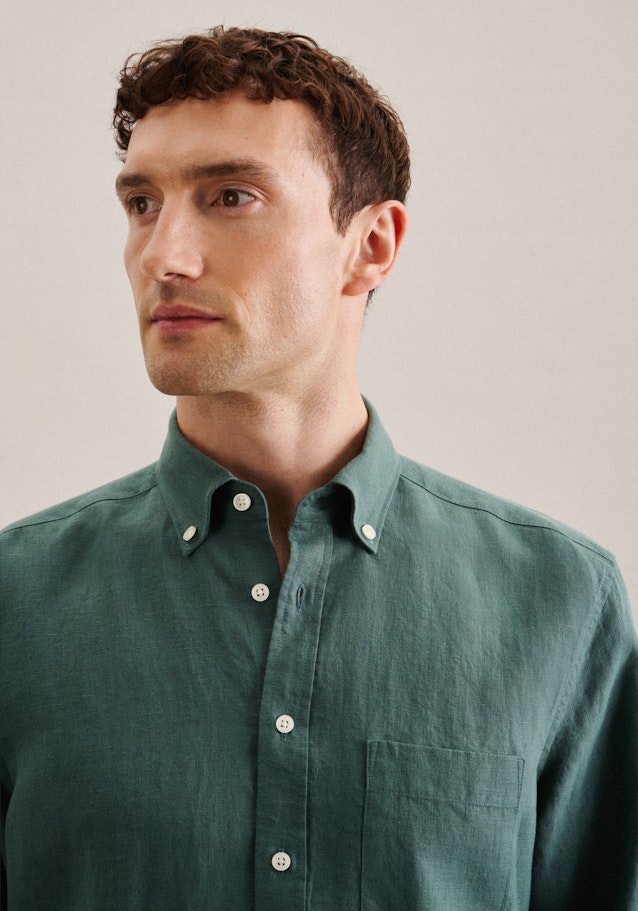 Regular Casual Hemd Uni in Grün | Seidensticker Onlineshop