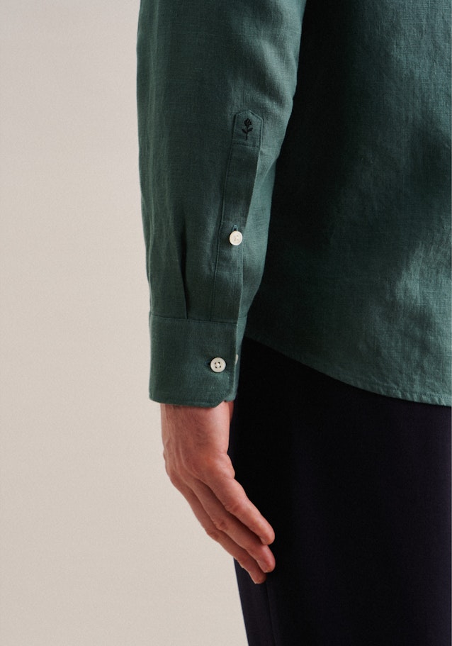 Leinen Casual Hemd in Regular mit Button-Down-Kragen in Grün |  Seidensticker Onlineshop