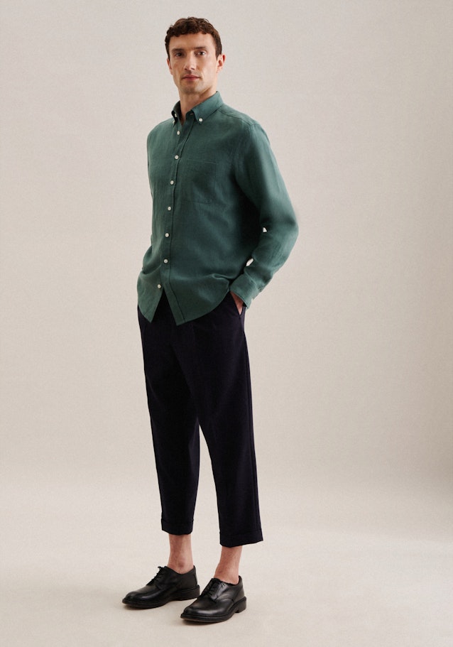 Regular Casual Hemd Uni in Grün | Seidensticker Onlineshop