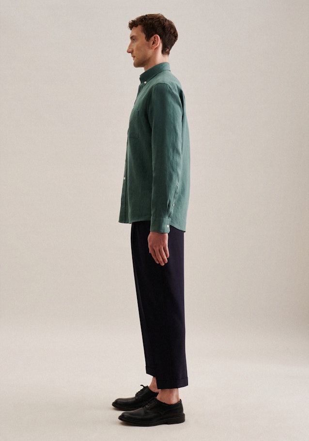 Regular Casual Hemd Uni in Grün | Seidensticker Onlineshop