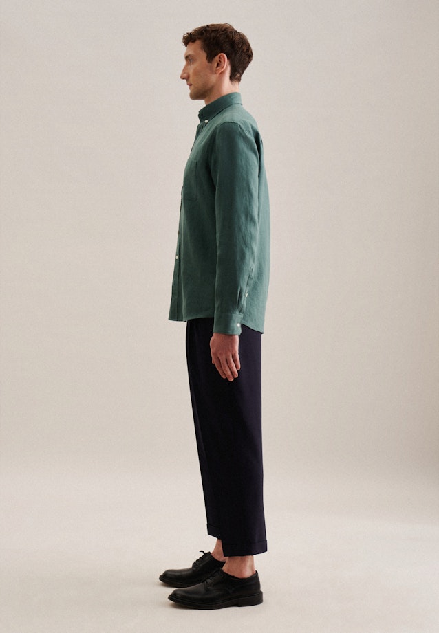 Regular Casual Hemd Uni in Grün |  Seidensticker Onlineshop