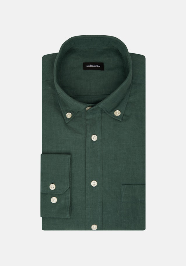 Leinen Casual Hemd in Regular mit Button-Down-Kragen in Grün |  Seidensticker Onlineshop