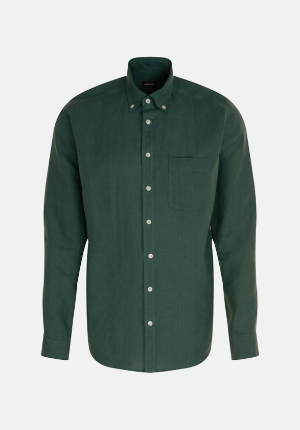 Regular Casual Hemd Uni in Grün | Seidensticker Onlineshop