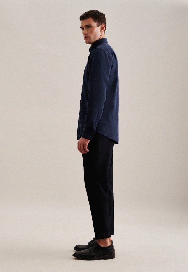 Regular Casual shirt Uni in Dark Blue |  Seidensticker Onlineshop