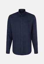 Leinen Casual Hemd in Regular mit Button-Down-Kragen in Dunkelblau |  Seidensticker Onlineshop