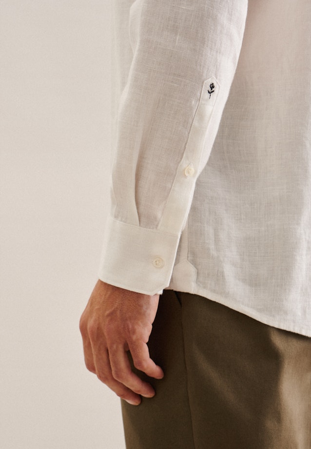 Leinen Casual Hemd in Regular mit Button-Down-Kragen in Ecru |  Seidensticker Onlineshop