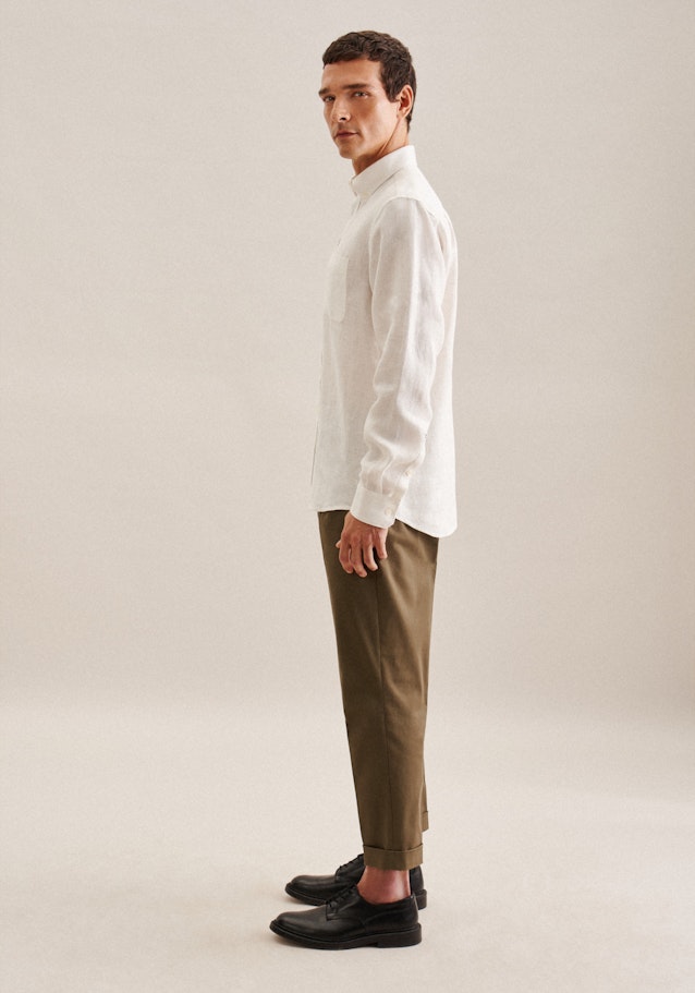 Regular Casual Hemd Uni in Ecru | Seidensticker Onlineshop