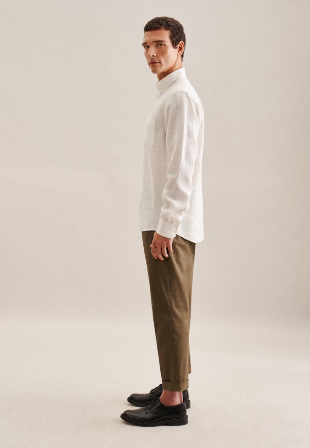 Regular Casual Hemd Uni in Ecru |  Seidensticker Onlineshop