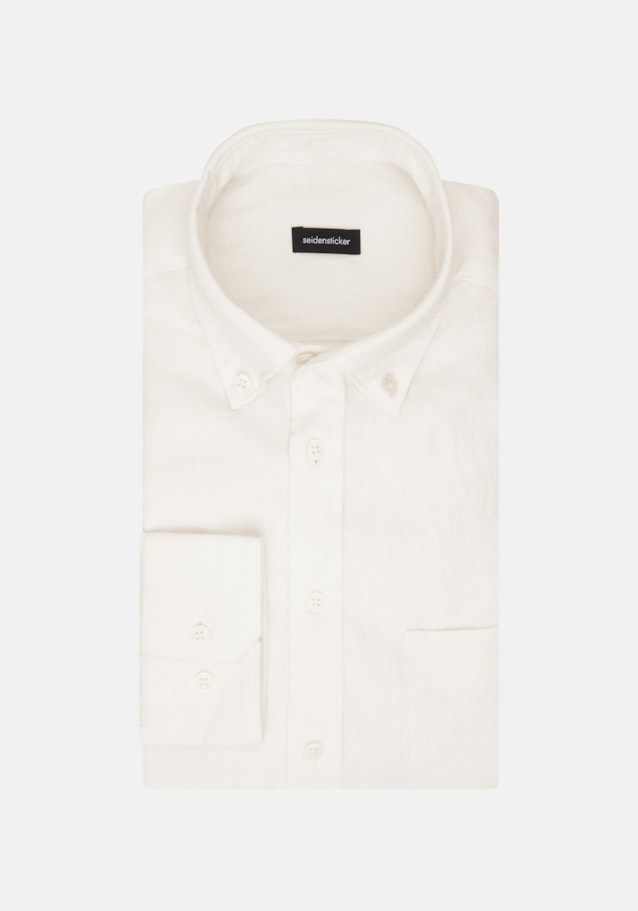 Leinen Casual Hemd in Regular mit Button-Down-Kragen in Ecru |  Seidensticker Onlineshop