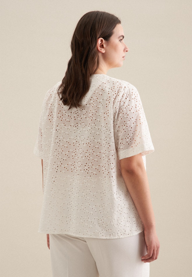 Crew Neck Shirt Blouse in White | Seidensticker online shop