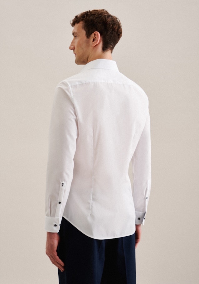 Non-iron Poplin Business Shirt in Shaped with Kent-Collar and extra long sleeve in White | Seidensticker Onlineshop