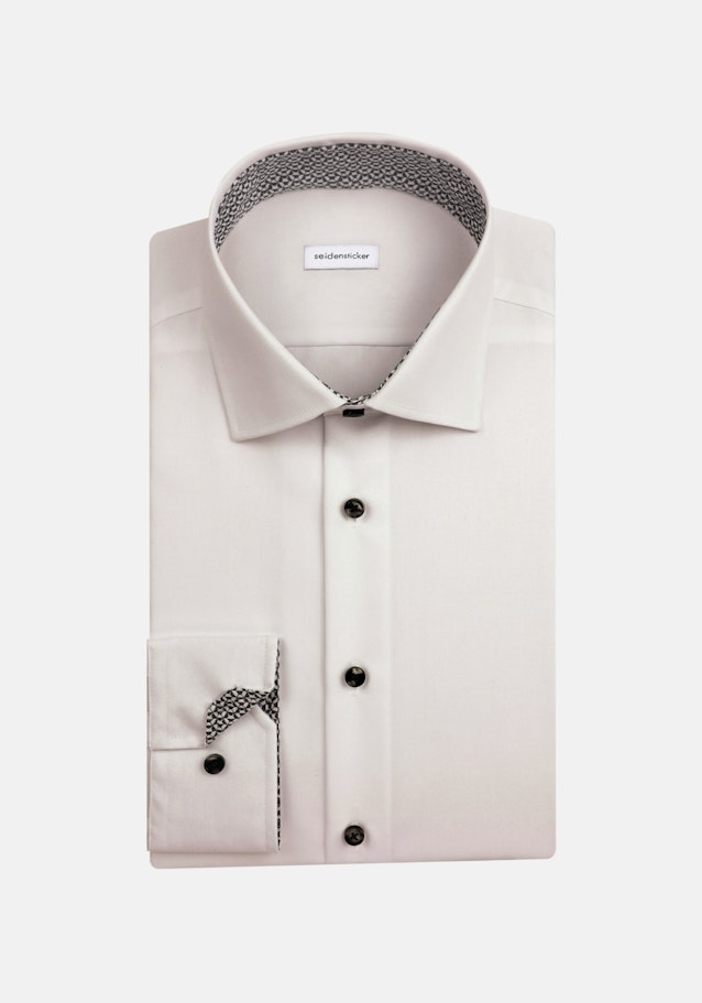 Bügelfreies Popeline Business Hemd in Shaped mit Kentkragen und extra langem Arm in Weiß |  Seidensticker Onlineshop