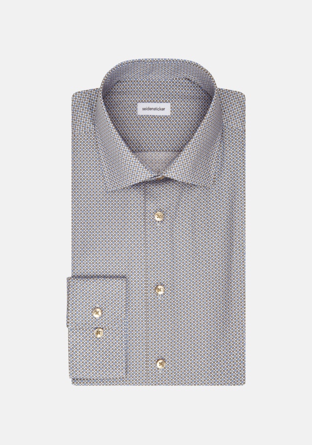 Twill Business overhemd in X-Slim with Kentkraag and extra long sleeve in Bruin |  Seidensticker Onlineshop