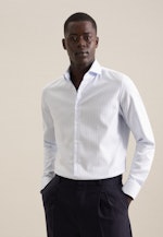 Non-iron Twill Business Shirt in Slim with Shark Collar in Light Blue |  Seidensticker Onlineshop